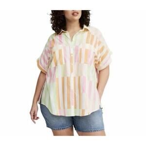 New! Torrid 100% Cotton Voile Dolman Button Down Shirt Sz 2x (V1)